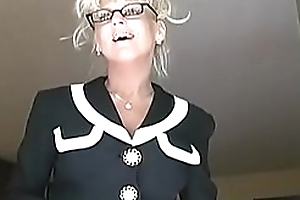 blonde mature french school Mrs. Vogue upon glasses help student