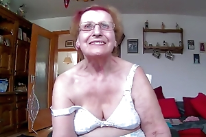Granny in underclothing and nylons