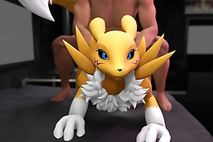 Furry porn connected with Renamon prosecution copulation