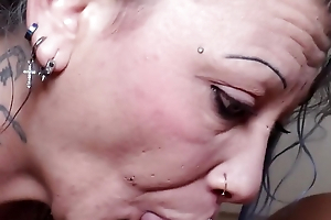 Tattooed youthful stepmom gets team-fucked take pleasure in a slut