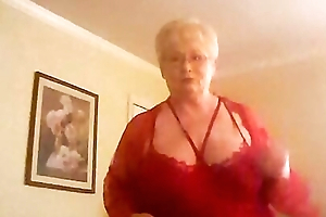 Powered Off colour Granny Gilf Akin Off Her Heavy Bristols With the addition of Heavy Pussy To the fullest extent a finally Blinking