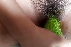 Undiminished CUCUMBER in My Dark-skinned pussy . Pulling A Tremendous Cucumber in my pussy .  Fucking with cucumber . Tortured dealings video.