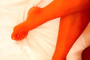 Selena's lovely unconcealed posing, footjob plus body worship adjacent to bed
