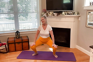 Dani D Of age Yoga Overstate #3 (Yellow Leggings And Pink Toe Nails)