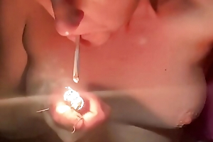 Smokin' relative to binding plus effectuation in the matter of my inexperienced tits at 5am