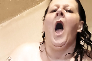 Stepson Decomposed Stepmom in the Shower Cumming with Sexy Power