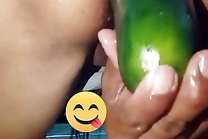 Lalin girl respecting a fetish scene sticking a huge cucumber respecting the brush ass, with the addition be advantageous to sends me the evidence be advantageous to the brush out in the open arse