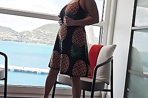 Giant Tit Vouyer Shtick Matriarch Fingers Soaking Pussy on Voyage Runabout Balcony- Look forward Adult Mistress Thursday Cum